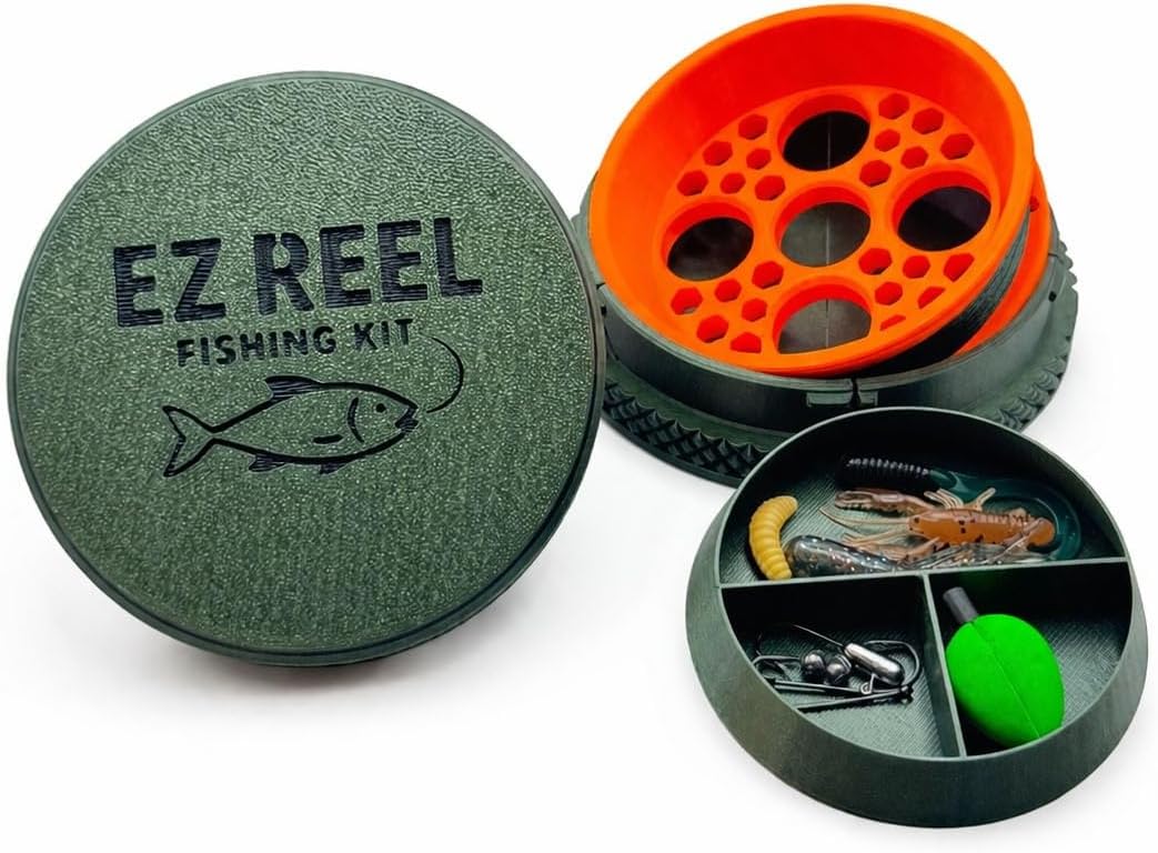 EZ Reel Fishing Kit – Pocket Size Handline Fishing Reel | Ultimate Compact Rodless Reel Fishing Kit for Hiking, Outdoors, and Adventure.