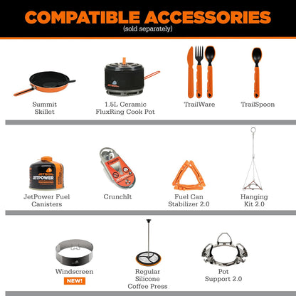 Jetboil Flash Portable Fast Boil Stove for Camping and Backpacking with 1-Step Auto Ignition, Propane/Isobutane Burner with Cooking Cup
