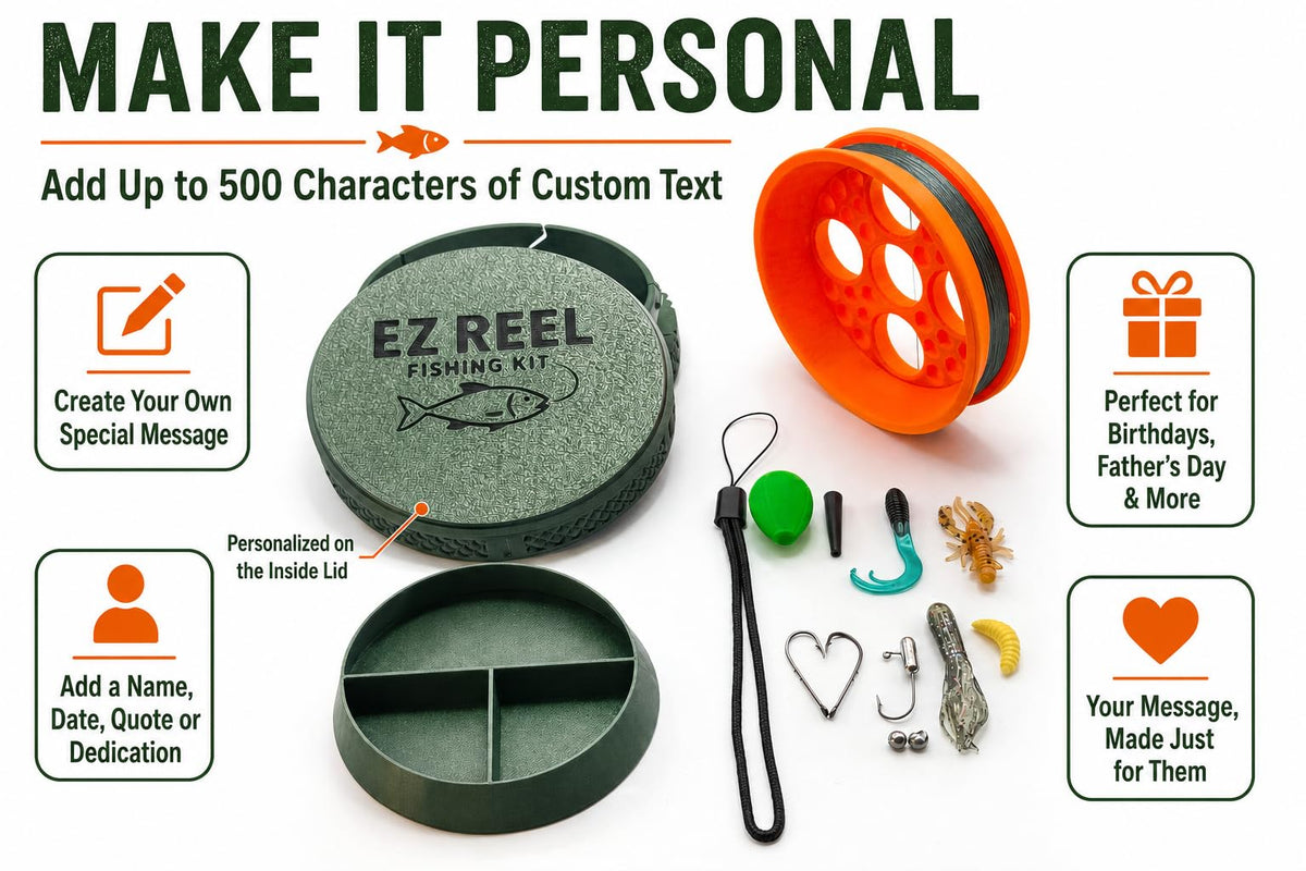 EZ Reel Fishing Kit – Pocket Size Handline Fishing Reel | Ultimate Compact Rodless Reel Fishing Kit for Hiking, Outdoors, and Adventure.