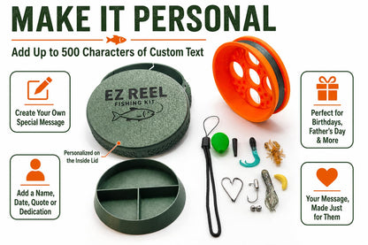 EZ Reel Fishing Kit – Pocket Size Handline Fishing Reel | Ultimate Compact Rodless Reel Fishing Kit for Hiking, Outdoors, and Adventure.