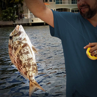 Aluminum Hand Line Reel Pocket/Travel Fishing Kit (30 lb Clear line)