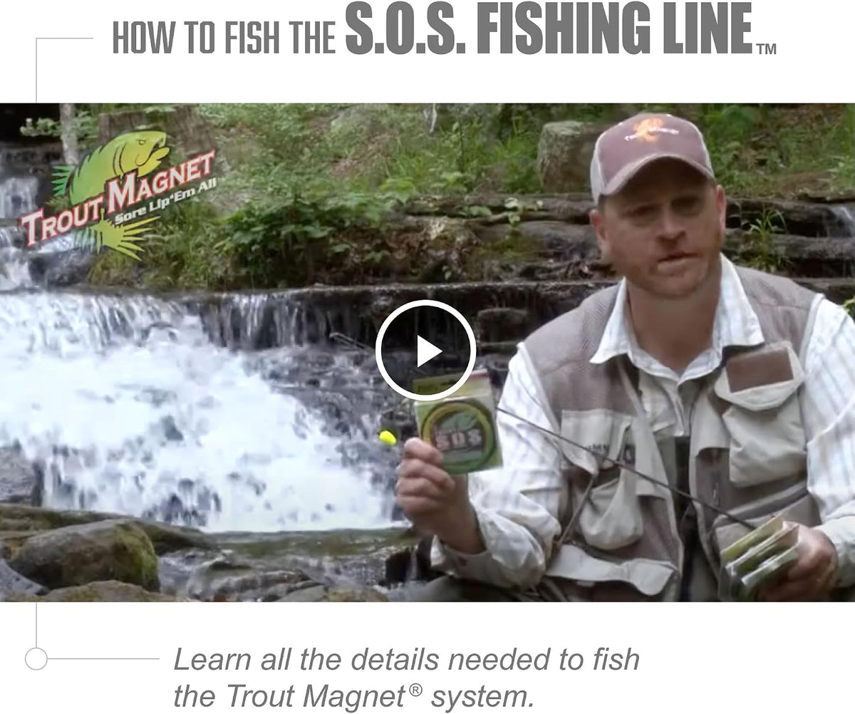 Trout Magnet Trout S.O.S. Fishing Line - 2lb Test, 350 Yard Spool, .16mm Diameter - The Strongest Light Invisible Fishing Line - Made in the USA with Smooth Copolymer for Kink-Free Tangle-Free Fishing
