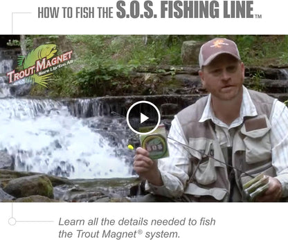 Trout Magnet Trout S.O.S. Fishing Line - 2lb Test, 350 Yard Spool, .16mm Diameter - The Strongest Light Invisible Fishing Line - Made in the USA with Smooth Copolymer for Kink-Free Tangle-Free Fishing