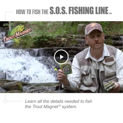 Trout Magnet Trout S.O.S. Fishing Line - 2lb Test, 350 Yard Spool, .16mm Diameter - The Strongest Light Invisible Fishing Line - Made in the USA with Smooth Copolymer for Kink-Free Tangle-Free Fishing