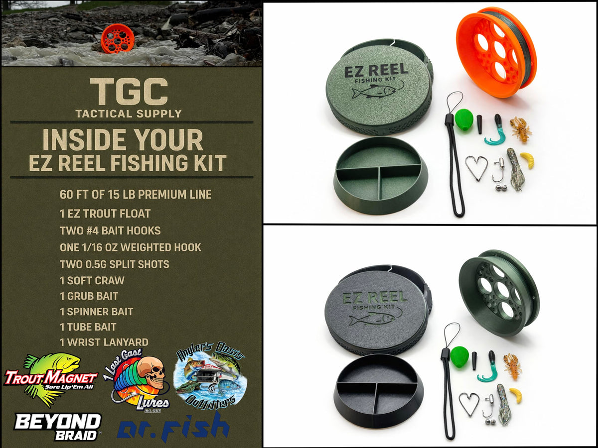 EZ Reel Fishing Kit – Pocket Size Handline Fishing Reel | Ultimate Compact Rodless Reel Fishing Kit for Hiking, Outdoors, and Adventure.