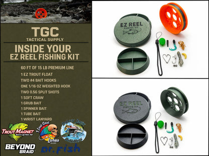 EZ Reel Fishing Kit – Pocket Size Handline Fishing Reel | Ultimate Compact Rodless Reel Fishing Kit for Hiking, Outdoors, and Adventure.