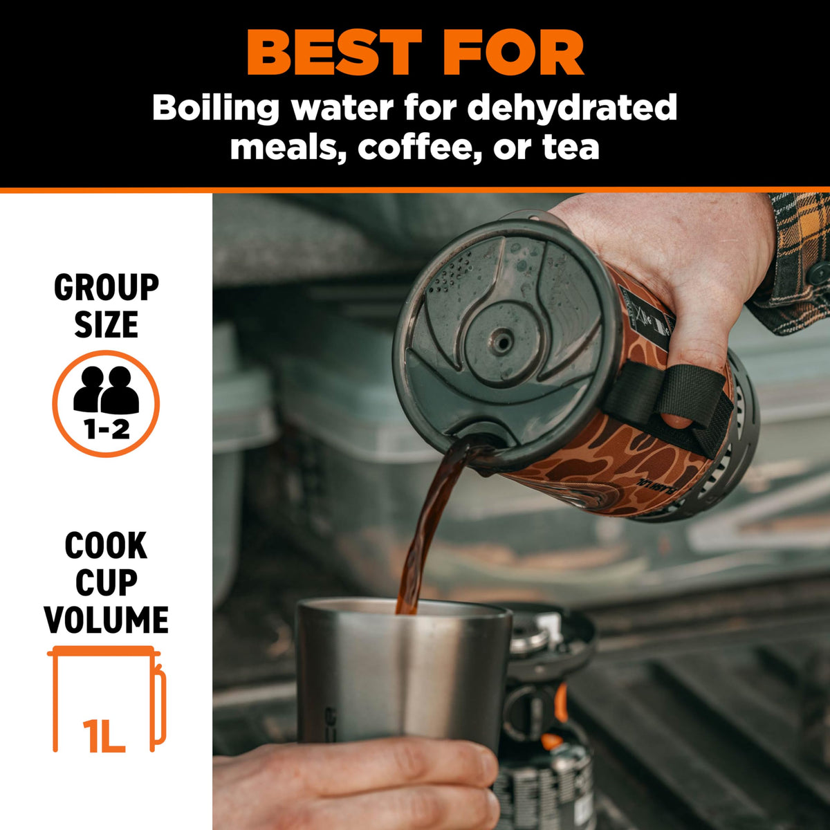 Jetboil Flash Portable Fast Boil Stove for Camping and Backpacking with 1-Step Auto Ignition, Propane/Isobutane Burner with Cooking Cup