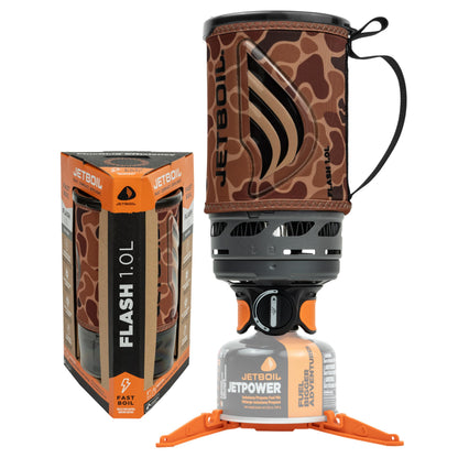 Jetboil Flash Portable Fast Boil Stove for Camping and Backpacking with 1-Step Auto Ignition, Propane/Isobutane Burner with Cooking Cup
