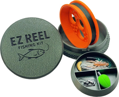 EZ Reel Fishing Kit – Pocket Size Handline Fishing Reel | Ultimate Compact Rodless Reel Fishing Kit for Hiking, Outdoors, and Adventure.