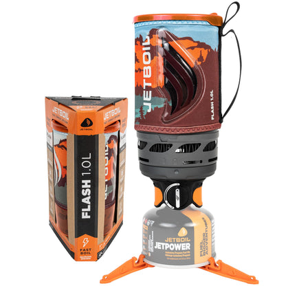 Jetboil Flash Portable Fast Boil Stove for Camping and Backpacking with 1-Step Auto Ignition, Propane/Isobutane Burner with Cooking Cup