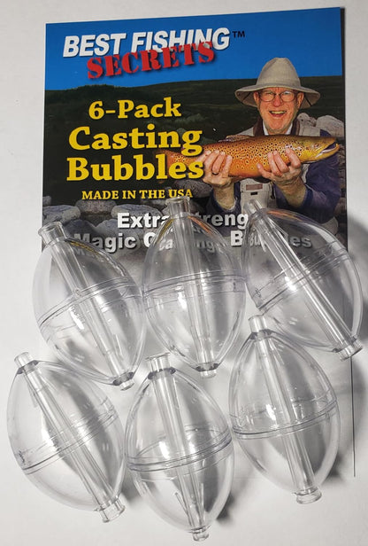 BestFishingSecrets 6-Pack Casting Bubbles. Made in the USA