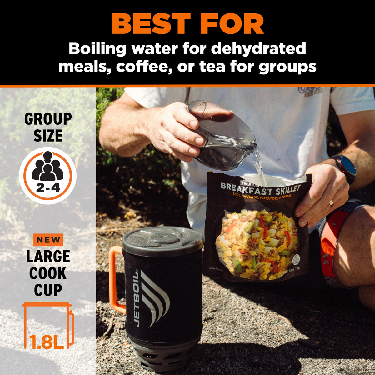 Jetboil Flash Portable Fast Boil Stove for Camping and Backpacking with 1-Step Auto Ignition, Propane/Isobutane Burner with Cooking Cup